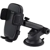 Trust Runo Telefoonhouder - Telefoonhouder voor in de auto - Met bevestiging op voorruit - Sterke zuignap met kleefgedeelte - Zwart