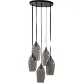 Light & Living Eettafel Hanglamp Lukaro 5 Lichts Smoke Glas