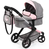 Bayer - Combi Poppenwagen Xeo, tas, jeans-grijs, roze