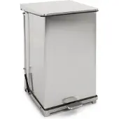 Huismerk Industriële Pedaalemmer Mat Zilver RVS 152L