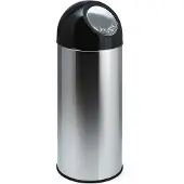 V-Part Afvalbak Met Pushdeksel Zilver RVS 55L