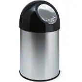 Huismerk Afvalbak Met Pushdeksel Zilver RVS 30L