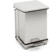 Huismerk Industriële Pedaalemmer Mat Zilver RVS 27L