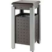Hailo Buitenafvalbak 36 ltr grijs/wit vierkant