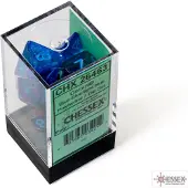 Chessex Gemini Blue-Blue/light blue Luminary Dobbelsteen Set (7 stuks)