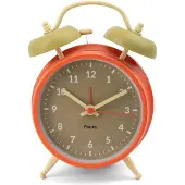 Fisura - Retro Wekker met Hamerbel - beige/oranje