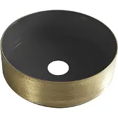 Boss & Wessing Waskom bws dink 36x36 cm rond geborsteld goud /mat zwart