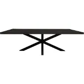 Starfurn Eettafel Denver Black | 180 cm | Rechthoek (Zwart, 180x90x76cm)