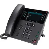 Poly 12-lijns IP-telefoon Poly VVX 450 met PoE-ondersteuning, IP-telefoon, zwart, headset met kabel, 12 lijnen, LCD-scherm, 10,9 cm (4,3")