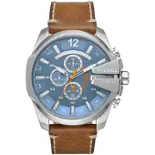 Diesel Mega Chief DZ4458 Horloge - Leer - Bruin - Ø 52 mm