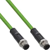 InLine M12 4-pins D-gecodeerde industriële netwerkkabel | CAT5e | PUR | 20 meter