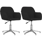 vidaXL Eetkamerstoelen draaibaar 2 st stof zwart