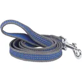 Nobleza Hondenriem - Reflecterend Nylon - 120 cm - Grijs/Blauw