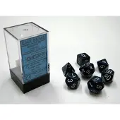 Chessex Stealth gespikkelde Polydice Dobbelsteen Set (7 stuks)
