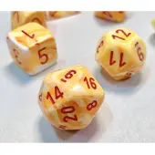 Chessex Feestelijke Sunburst/Rode Polydice Dobbelsteen Set (7 stuks)