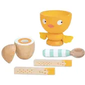 Le Toy Van Imitatiespel - - Klein Kippetje - Eierdop en gekookt ei - Hout - Magnetisch