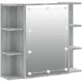 vidaXL Spiegelkast met LED-verlichting 70x16,5x60 cm grijs sonoma