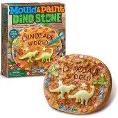 4M Knutselen - Giet En Verf - Dino Steen - Creatief Speelgoed - 5+