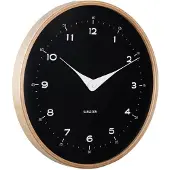 Karlsson Osado koepel, muur, analoge klok, cirkel, zwart, hout, multiplex, batterij
