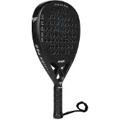 VirtuFit Fusion Pro Padel Racket - Zwart / Zilver - Druppelvormig Blad - 365 gram - EVA Hard Kern - 18K Carbon - Met Polskoord - Voor Gevorderden