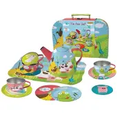 Simply For Kids Theeservies Metaal in Koffer met Boerderijdieren 15-delig