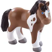 Haba Little Friends poppenhuispop Paard Tara junior PVC 12 cm bruin