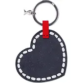 Vacavaliente - Sleutelhanger Hart (by Paola Navone) - Gerecycled Leer - Grijs