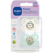 Mam Perfect Silikon Fopspeen Beige 0-6 Mnd 2 Stuks