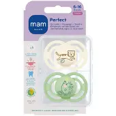 Mam Perfect Fopspeen Silicone Unisex 6-16 2 St Fopspeen