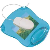 Q-CONNECT muismat, gel, met polssteun, blauw