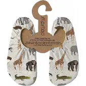 SLIPSTOP Kongo kinder schoenen met wilde dieren wit maat 18/20
