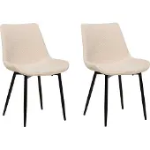Beliani AVILLA - Eetkamerstoel-Beige-Bouclé