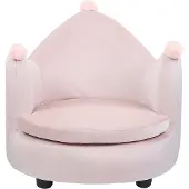 Beliani VEGA - Kinderstoel-Roze-Fluweel
