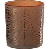 J-Line windlicht Boog - glas - oranje - small - 4 stuks