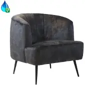 Livin24 Velvet fauteuil Billy antraciet