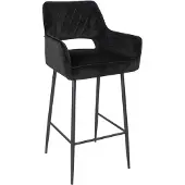 Bronx Velvet barkruk Mika zwart 78 cm