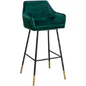 NABER Velvet barkruk Fiona groen 65-78 cm
