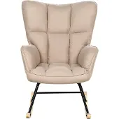Beliani OULU - Schommelfauteuil-Beige-Polyester
