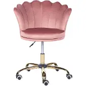 Beliani MONTICELLO - Bureaustoel - Roze - Fluweel