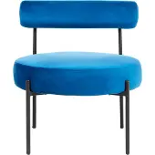 Beliani ALPHA - Fauteuil-Blauw-Fluweel