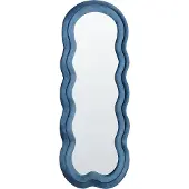 Beliani LACS - Wandspiegel-Blauw-Fluweel