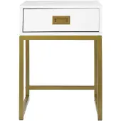 Beliani LARGO - Bijzettafel - Wit - MDF