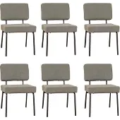 Bronx71 Scandinavische eetkamerstoel Espen groen gerecyclede stof - Eetkamerstoelen set van 6 - stoel