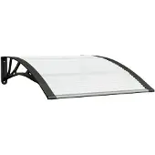 vidaXL Deurluifel 100x75 cm polycarbonaat zwart en transparant