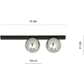 Emibig Plafondlamp , 2x E14, 40W, FIT 2, zwart/grijs, model 1122/2