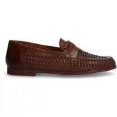 Manfield Cognac leren loafers | Maat 45