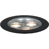 QAZQA Moderne grondspot zwart 3-lichts IP65 - Tribus