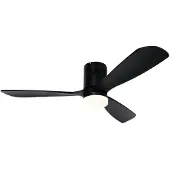 QAZQA Plafondventilator zwart 132cm incl. LED dimbaar met afstandsbediening - Sofia