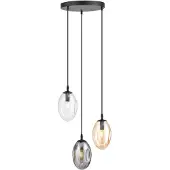 Emibig Hanglamp 3xE14 10W ASTRAL, met 3 lampenkappen in 3 verschillende kleuren, model 1268/3PREM