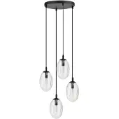 Emibig Hanglamp 4xE14 10W ASTRAL, 4 transparante lampenkappen, model 1265/4PREM